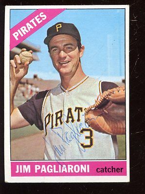 1966 Topps Baseball Card #33 Jim Pagliaroni Autographed EX