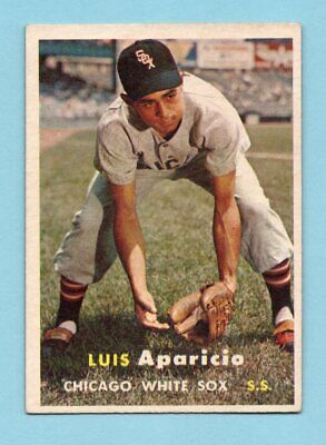 1957 Topps #7 Luis Aparicio Chicago White Sox Baseball Card EX+