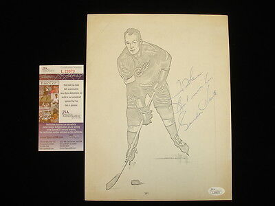 Gordie Howe Detroit Red Wings Autographed 8.5″ x 11″ Art Page – JSA COA