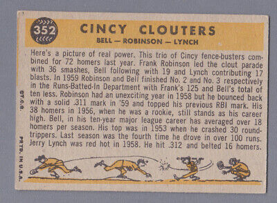 1960 Topps #352 Cincy Clouters Cincinnati Reds Baseball Card EX