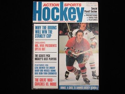 May 1974 Action Sports Hockey Magazine - Yvan Cournoyer Cover