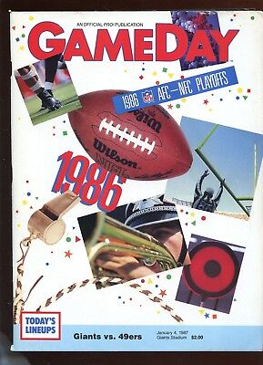 Jan 4 1987 NFL Playoff Program San Francisco 49'ers at New York Giants EX