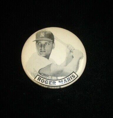 1960's Roger Maris NY Yankees PM10 2" Baseball Player Pin EX-MT/NM