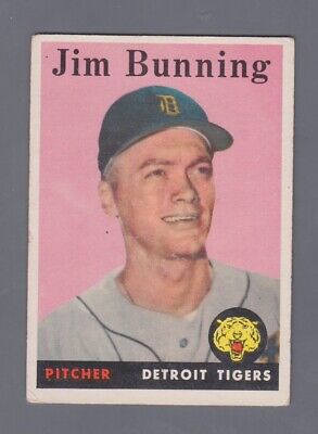 1958 Topps #115 Jim Bunning Detroit Tigers 2nd Baseball Card VG+