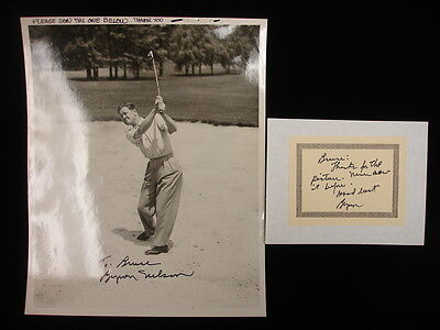 Byron Nelson Autographed 8″ x 10″ Vintage B&W Original Photograph