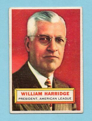 1956 Topps #1 William Harridge President AL Baseball Card V/E wrk.scra