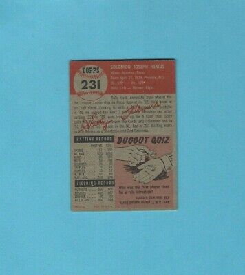 1953 Topps #231 Solly Hemus St.Louis Cardinals Baseball Card