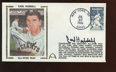 July 10 1984 Gateway Envelope / Cachet Autographed Carl Hubbell Hologram