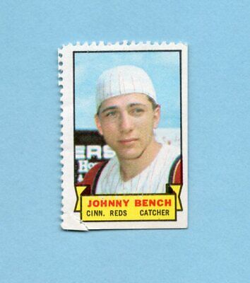 1969 Topps Stamp Johnny Bench Cincinnati Reds Baseball Card  