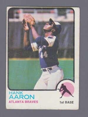 1973 Topps #100 Hank Aaron Atlanta Braves Baseball Card Low Grade 