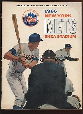 1966 MLB Program St. Louis Cardinals at New York Mets Program EX