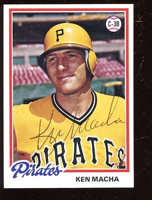 1978 Topps Baseball Card #483 Ken Macha Autographed EXMT