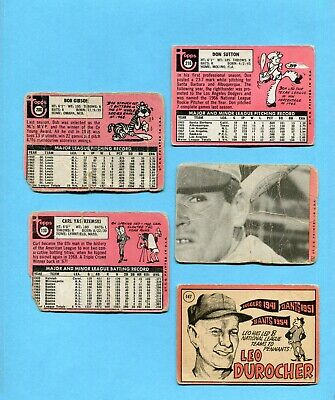 1969 Topps Lot of 5 Different Hall of Famer Baseball Cards Low Grade     