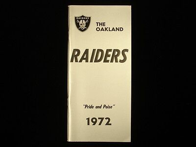 1972 Oakland Raiders Football Media Guide