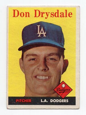 1958 Topps #25 Don Drysdale Los Angeles Dodgers Baseball Card Vg/Ex wrk rs