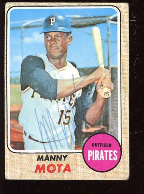 1968 Topps Baseball Card #325 Manny Mota Autographed VG