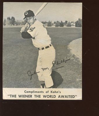 1961 Kahn's Wieners Baseball Card Bubba Phillips