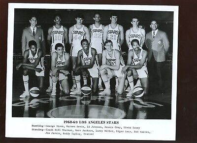 1968/1969 ABA Basketball Los Angeles Stars Team 8  X 10 Photo