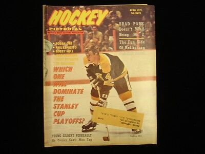 April 1971 Hockey Pictorial Magazine - Bobby Orr Boston Bruins Cover