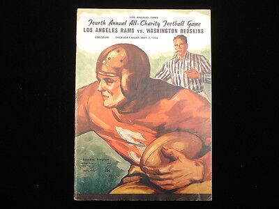 September 2, 1948 Los Angeles Rams vs. Washington Redskins NFL Football Program