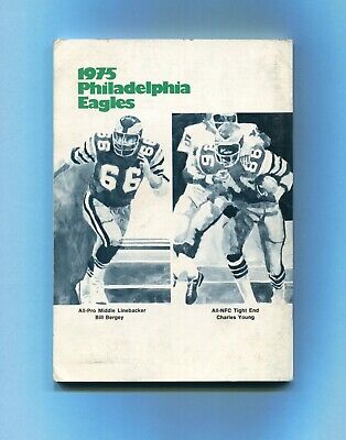 1975 Philadelphia Eagles NFL Media Guide Bill Bergey & Charles Young Back Cover