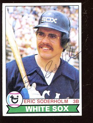 1979 Topps Baseball Card #186 Eric Soderholm Autographed EXMT
