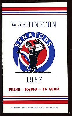 1957 Washington Senators Press Radio TV Media Guide EXMT+