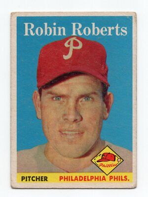 1958 Topps #90 Robin Roberts Philadelphia Phillies Baseball Card VG wrks tc