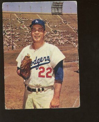 1960 Morrell Meats Los Angeles Dodgers Baseball Card Johnny Podres