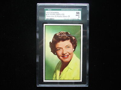 1953 Bowman TV & Radio Stars #24 Vivian Smollen Card – SGC Mint 9