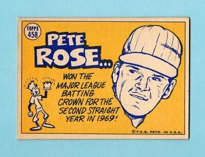 1970 Topps #458 Pete Rose All-Star Cincinnati Reds Baseball Card EX   