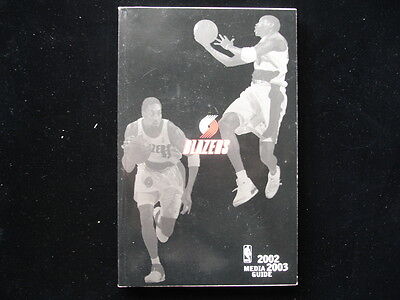 2002-2003 Portland Trail Blazers NBA Basketball Media Guide