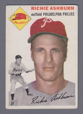 1954 Topps #45 Richie Ashburn Philadelphia Phillies Baseball Card VG