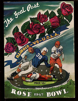 1947 NCAA Football Rose Bowl Program Illinois vs UCLA EX