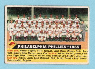 1956 Topps #72 Philadelphia Phillies Team Baseball Card VG lwtl