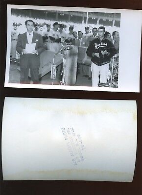 Three Original Vintage Joe DiMaggio Day 5 X 8 Wire Photos