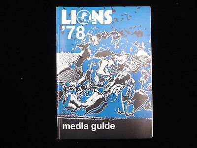 1978 Detroit Lions NFL Media Guide