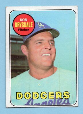 1969 Topps #400 Don Drysdale Los Angeles Dodgers Baseball Card Vg/Ex scr   