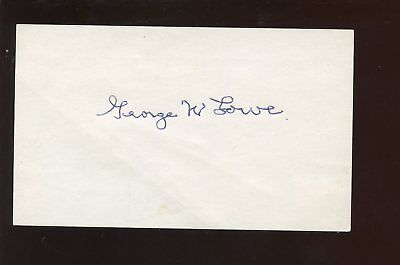 George W. Lowe Autographed Index 1920 Cincinnati Reds Card Hologram