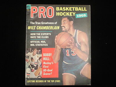 1968 Dell Pro Basketball & Hockey Magazine – Chamberlain & Hull Cover