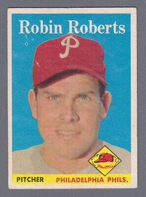 1958 Topps #90 Robin Roberts Philadelphia Phillies Baseball Card EX