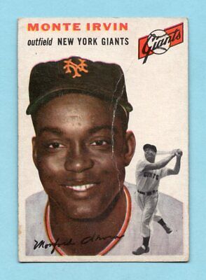 1954 Topps #3 Monte Irvin New York Giants Baseball Card Low Grade