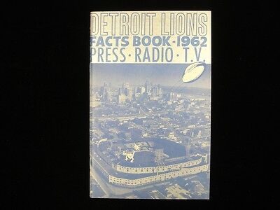 1962 Detroit Lions Football Media Guide