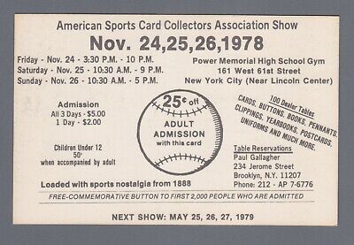 1978 ASCCAS Show Promo Babe Ruth Post Card NM