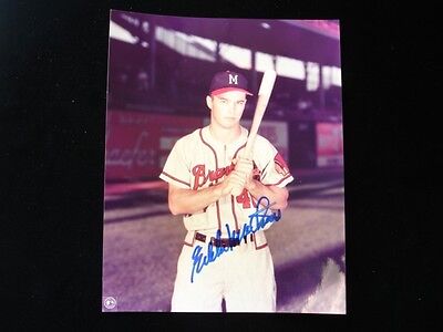 Eddie Mathews Autographed 8x10 Black & White Photograph - B&E Holo