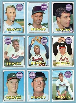 1969 Topps Atlanta Braves Lot of 25 Different Baseball Cards VG - NM  