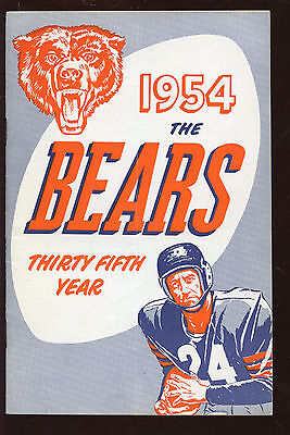 1954 Chicago Bears NFL Football Yearbook / Media Guide