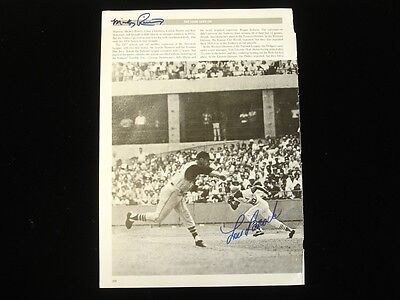 Mickey Rivers & Lou Brock Autographed 10" x 14" Magazine Cut