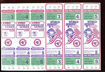 1980 Baltimore Orioles World Series & ALCS Phantom Tickets (6) NRMT