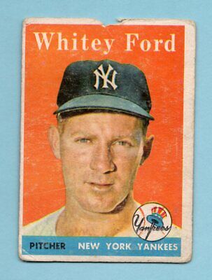 1958 Topps #320 Whitey Ford New York Yankees Baseball Card Low Grade